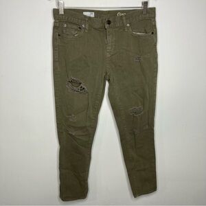 Gap Girlfriend‎ Jeans olive green distressed size 28r